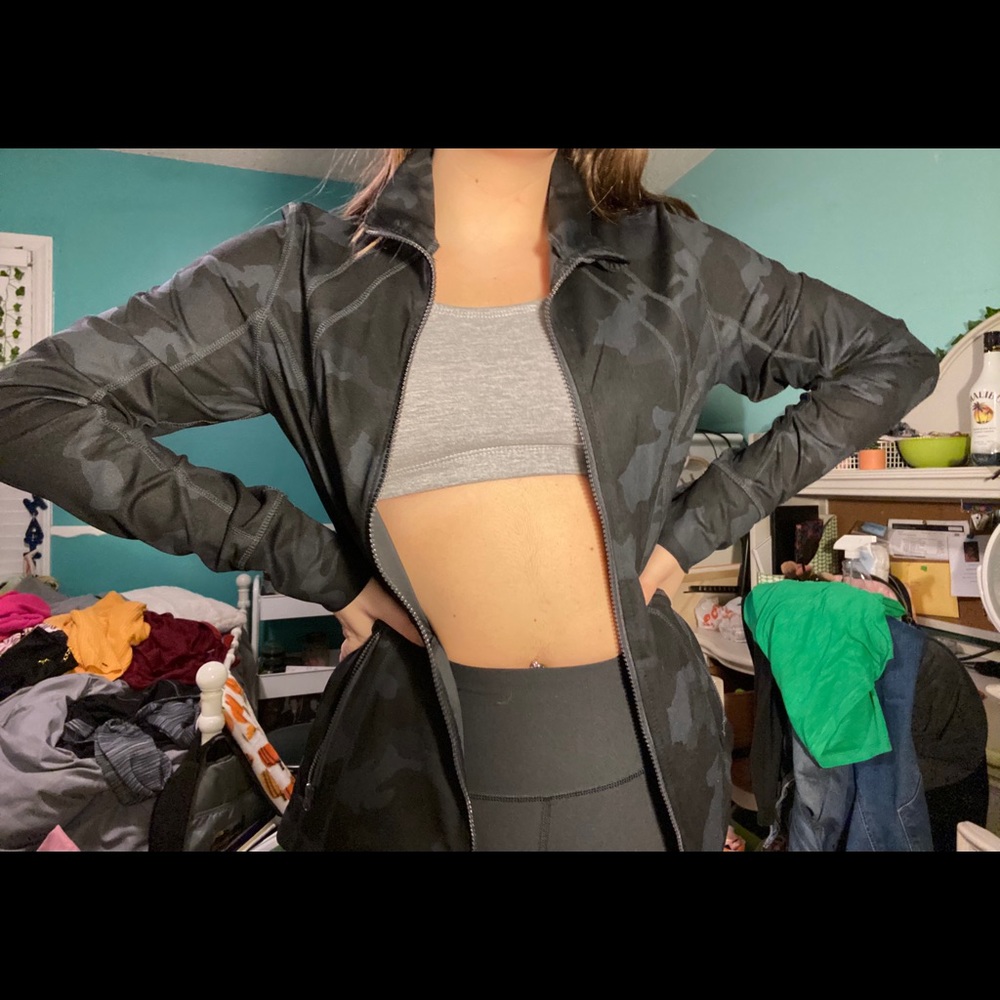black camo workout jacket